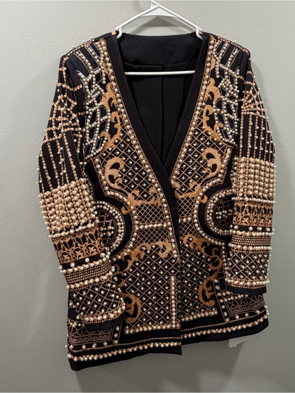 Catchall pearl beaded embellished blazer dress size L new with tags